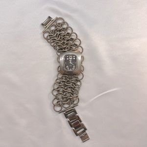 Women Unique Stainless Steel Chunky Bracelet Watch